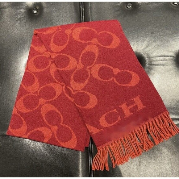 Coach CB684 Signature Oversized Muffler 1941 Red Chinese Lunar New Year NWT $178 - Picture 4 of 8